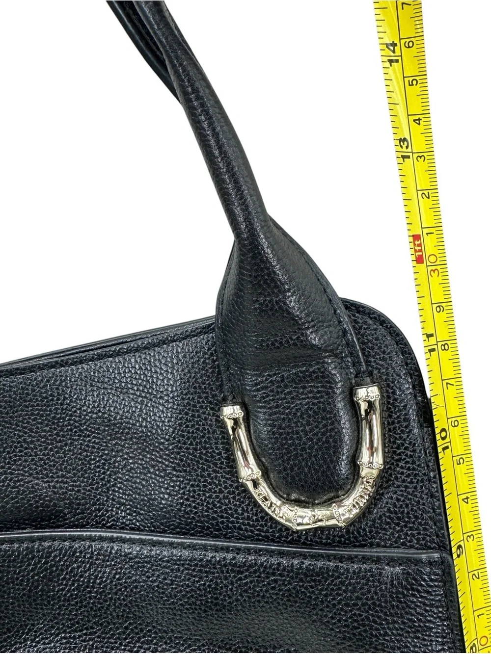 ELAINE TURNER Purse Leather Suede Handbag Shoulder Bag Black